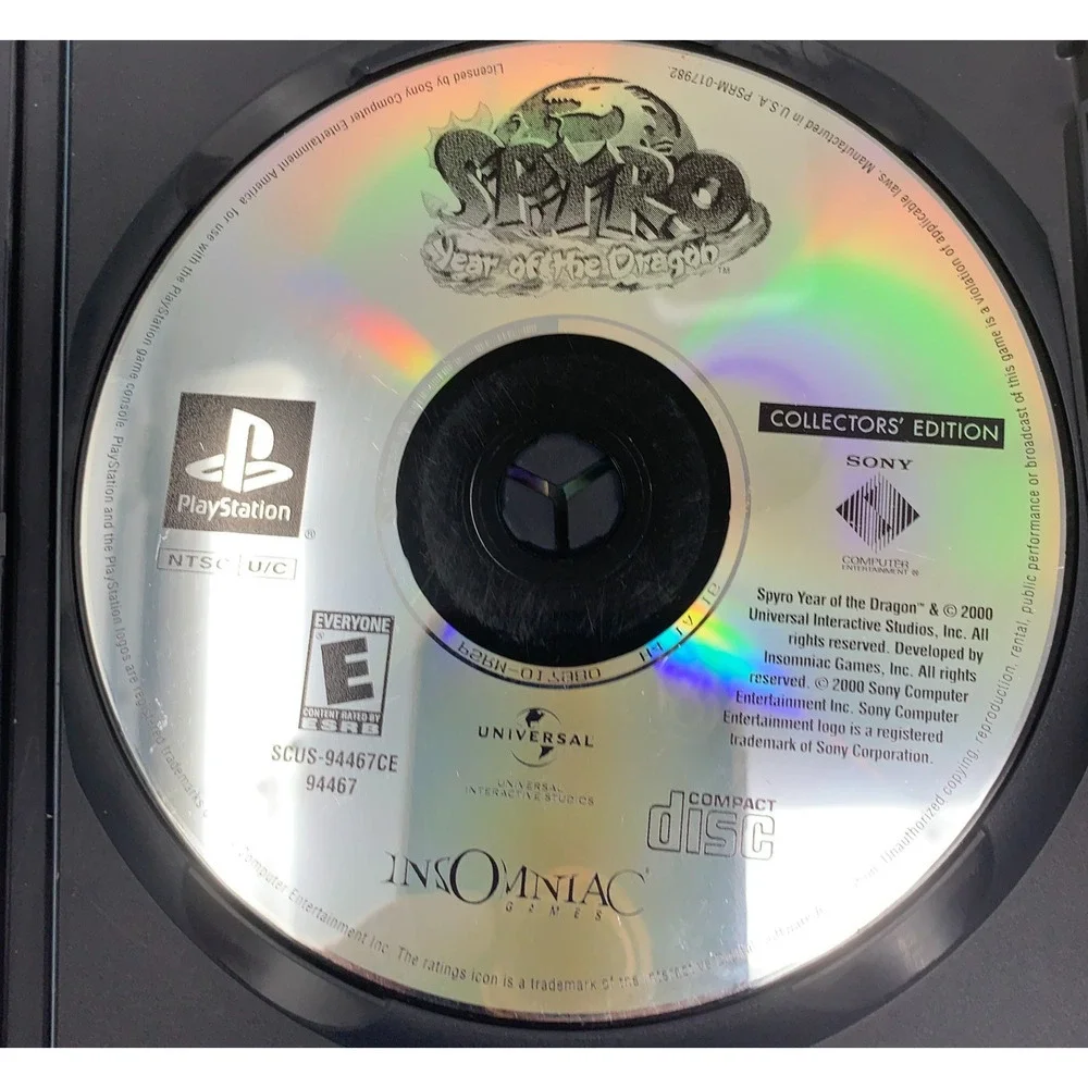 Vintage 2000 Spyro 3 Year of the Dragon Disc Only Sony PlayStation 1 PS1 Tested